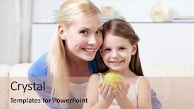  Presentation with annual cycle green mayan calendar - Cool new PPT theme with smiley mummy with her keeping backdrop and a coral colored foreground