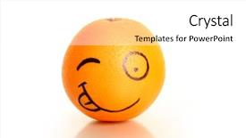  Presentation with food white - Theme with food face - smiley orange on white background background and a white colored foreground