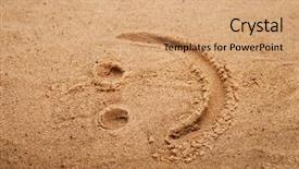  Presentation with sand - Audience pleasing presentation theme consisting of smiley picture on a beach backdrop and a  colored foreground