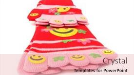  Presentation with socks - Cool new slide set with smiley socks and gloves backdrop and a coral colored foreground