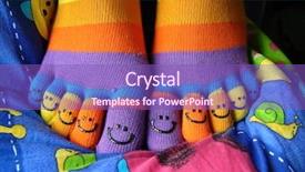  Presentation with coverlet - Cool new presentation theme with smiley socks on smiley coverlet backdrop and a violet colored foreground