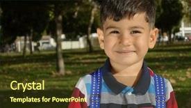  Presentation with cub boy scout oath scouts - PPT theme consisting of refugee children - delightful little boy portrait background and a tawny brown colored foreground