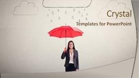  Presentation with rain clouds - Presentation featuring smiley-woman-in-formal-wear background and a lemonade colored foreground