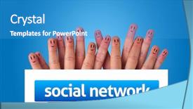  Presentation with finger - Amazing PPT layouts having smileys holding whiteboard with social backdrop and a teal colored foreground