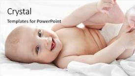  Presentation with baby smile - Amazing theme having smiling adorable baby on white backdrop and a white colored foreground