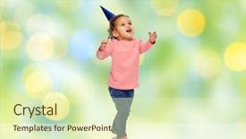  Presentation with happy birthday baby - PPT layouts with smiling african american little baby background and a soft green colored foreground