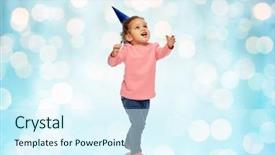  Presentation with happy birthday baby - Colorful slide deck enhanced with smiling african american little baby backdrop and a sky blue colored foreground