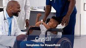  Presentation with african american patient - Slide set having smiling-african-american-male-doctor background and a ocean colored foreground