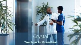  Presentation with lift - Presentation having smiling-african-american-male background and a ocean colored foreground