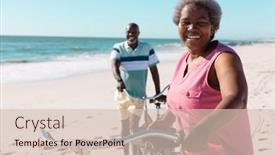  Presentation with space travel - PPT theme with smiling-african-american-senior-couple background and a lemonade colored foreground