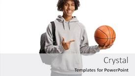  Presentation with backpack - Slides having smiling-african-american-student background and a light gray colored foreground