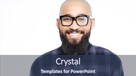  Presentation with gold man smile - Cool new PPT layouts with smiling afro american man looking backdrop and a tawny brown colored foreground