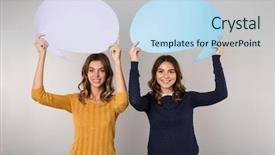  Presentation with two black women - Theme with smiling and holding empty placard background and a  colored foreground