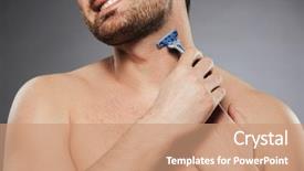  Presentation with buddhas picture - Beautiful slides featuring smiling and shaving his neck backdrop and a coral colored foreground