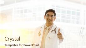 Presentation with medical smiling doctor - Amazing presentation theme having smiling asian indian male medical backdrop and a cream colored foreground