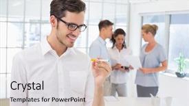  Presentation with processor tech electronic pcb printed - Amazing slides having smiling at his electronic cigarette backdrop and a light gray colored foreground