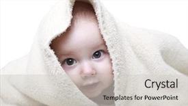  Presentation with baby shower - Beautiful presentation theme featuring smiling baby boy after shower backdrop and a light gray colored foreground