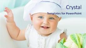 Presentation with chef - Colorful presentation enhanced with smiling baby in chef's hat backdrop and a sky blue colored foreground