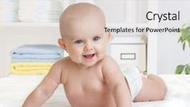  Presentation with diaper - Audience pleasing PPT layouts consisting of smiling baby in diaper backdrop and a lemonade colored foreground