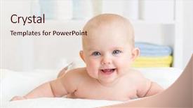  Presentation with stomach - Colorful presentation theme enhanced with smiling baby is backdrop and a lemonade colored foreground