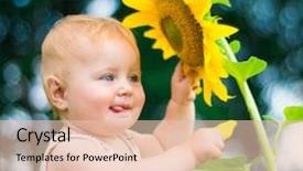  Presentation with sunflower - Cool new presentation theme with smiling baby with sunflower backdrop and a  colored foreground