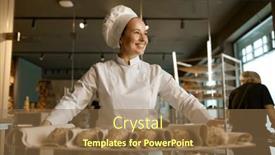  Presentation with pastries - Presentation design enhanced with smiling-baker-preparing-sweet-buns background and a  colored foreground