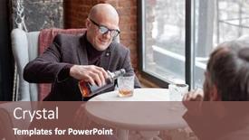  Presentation with whisky - Amazing presentation theme having smiling-bald-man-in-glasses backdrop and a violet colored foreground