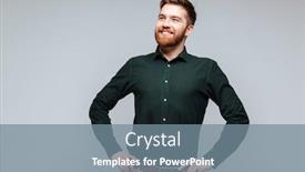  Presentation with green - Audience pleasing slide set consisting of smiling-bearded-man-in-green backdrop and a seafoam green colored foreground