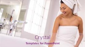  Presentation with self care - Slide deck with smiling-biracial-woman-wearing-towel background and a lemonade colored foreground