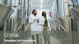  Presentation with inspector - Slides featuring smiling-black-female-brewer-showing background and a gray colored foreground