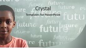  Presentation with future - Cool new slides with smiling boy against blank greenboard backdrop and a light gray colored foreground