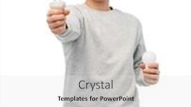  Presentation with light bulbs - Colorful slide set enhanced with smiling-boy-comparing-different-light backdrop and a light gray colored foreground