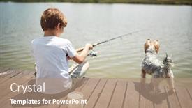  Presentation with joy - Presentation enhanced with smiling-boy-having-fun background and a coral colored foreground