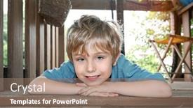 Presentation with tree - Presentation with smiling-boy-laying background and a coral colored foreground