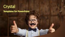  Presentation with christening for boy - Amazing presentation theme having smiling boy with a mustache backdrop and a  colored foreground