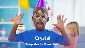  Presentation with birthday boy - Slide deck enhanced with smiling boy with face painted background and a teal colored foreground
