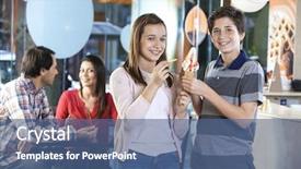  Presentation with vanilla - Colorful PPT theme enhanced with smiling brother and sister having vanilla ice cream in parlor backdrop and a ocean colored foreground