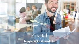  Presentation with order - Presentation theme consisting of smiling-business-start-up background and a teal colored foreground