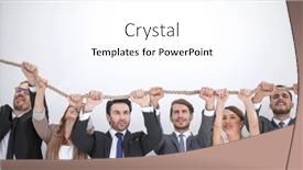  Presentation with strong - Presentation design with smiling-business-team-is-holding background and a white colored foreground