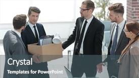  Presentation with team - Theme enhanced with smiling business team meets new background and a ocean colored foreground