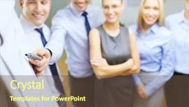  Presentation with discussion board - Amazing presentation having smiling business team with chart backdrop and a tawny brown colored foreground