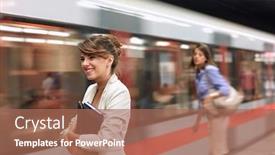  Presentation with woman business - Audience pleasing presentation design consisting of smiling-business-young-woman-waiting backdrop and a coral colored foreground