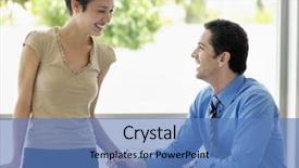  Presentation with office desk reception - Colorful slide set enhanced with frames of a bee hive backdrop and a soft green colored foreground