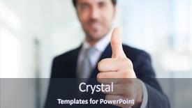  Presentation with giving - Beautiful theme featuring smiling businessman giving thumbs backdrop and a wine colored foreground