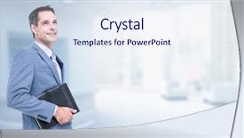  Presentation with diary - Audience pleasing slides consisting of smiling businessman holding diary against modern room overlooking city backdrop and a sky blue colored foreground