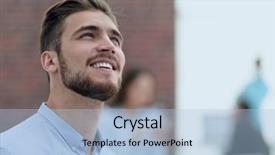  Presentation with soil profile - Amazing slide deck having smiling businessman in profile backdrop and a  colored foreground