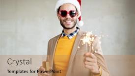  Presentation with smart light - PPT layouts having smiling-businessman-in-smart-casualwear background and a coral colored foreground