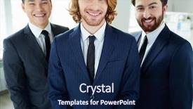  Presentation with smiling kids at summer camp - Cool new PPT layouts with smiling businessman looking at camera with his colleagues on background backdrop and a navy blue colored foreground