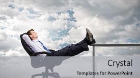  Presentation with smiling paramedic sitting in ambulance - Amazing slides having smiling businessman sitting in chair backdrop and a  colored foreground