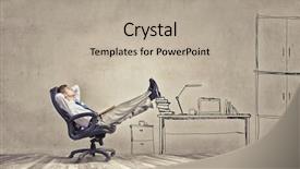  Presentation with smiling paramedic sitting in ambulance - PPT layouts with smiling businessman sitting in chair background and a  colored foreground